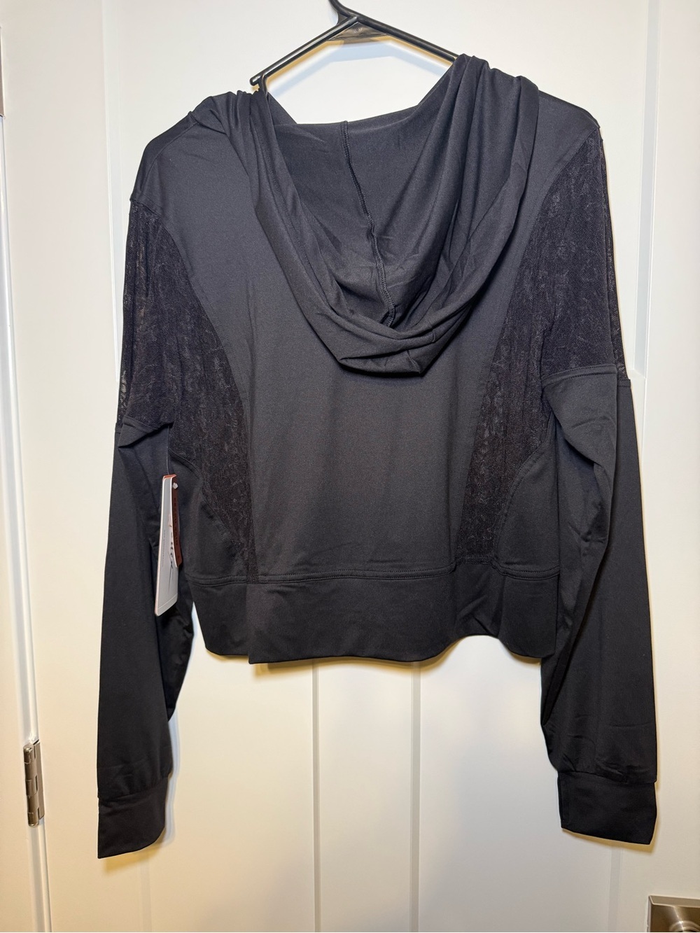 NWT Gottex Black Feminine Lace-Panel Hoodie - Picture 6 of 7